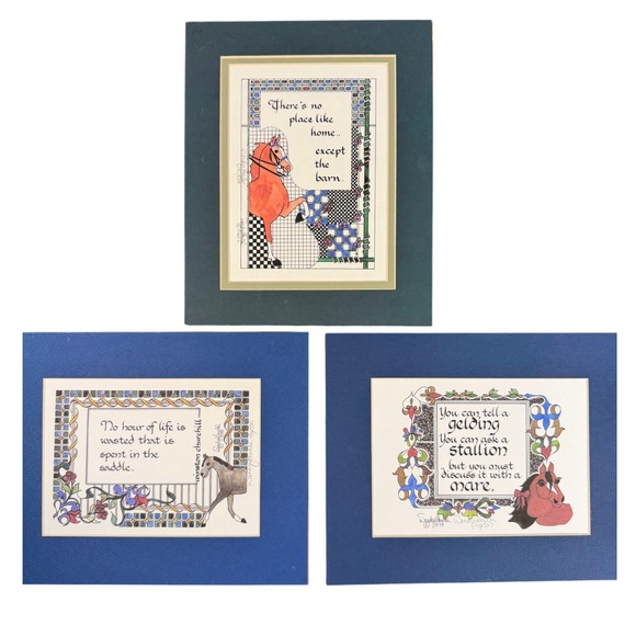 Wendy Gould Other - Wendy Gould Signed Numbered Limited Edition Equestrian Horse Prints Set of 3